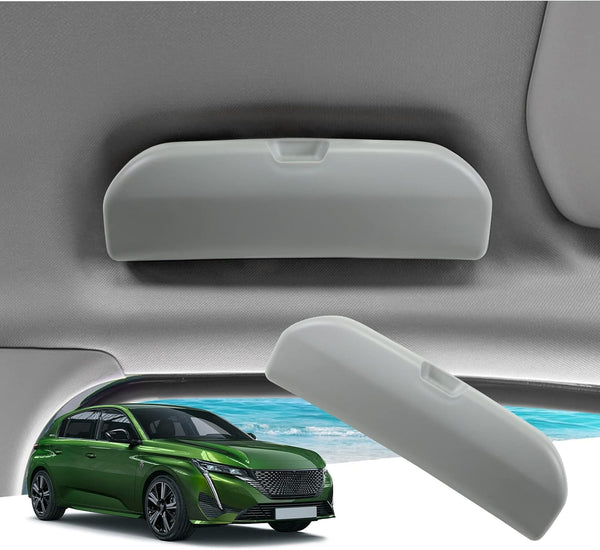GAFAT Compatible with Peugeot 308 508 SW GT 2014-2023 2024 Sunglasses Holder Hybrid Car Glasses Case Storage Box Organizer Car Accessories Grey